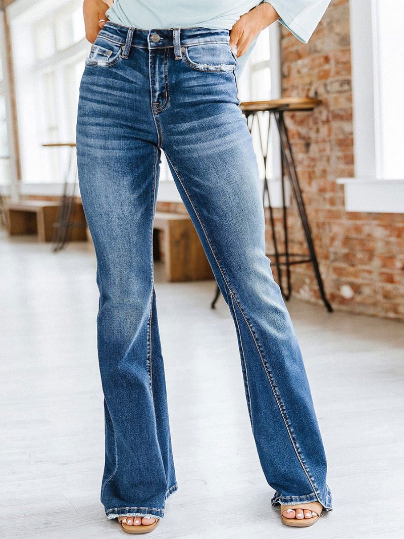 Bootcut Jeans High Rise Cotton Spring Flare -pohja Naisille