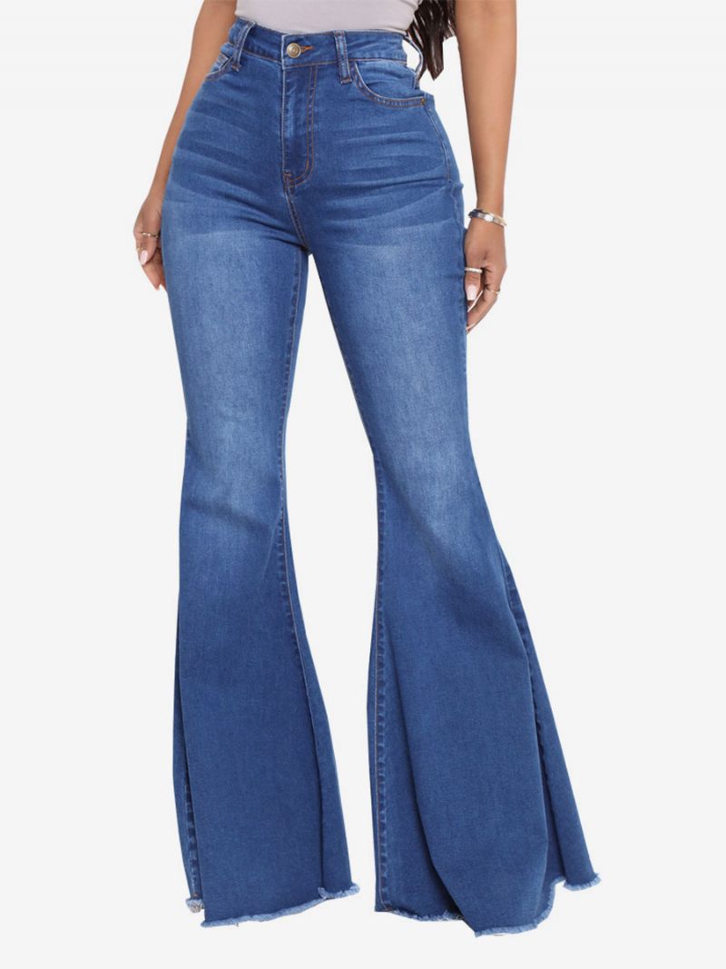 Flare Jeans High Rise Cotton Bell Bottoms Naisille