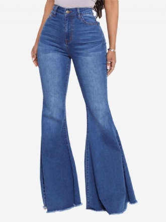 Flare Jeans High Rise Cotton Bell Bottoms Naisille