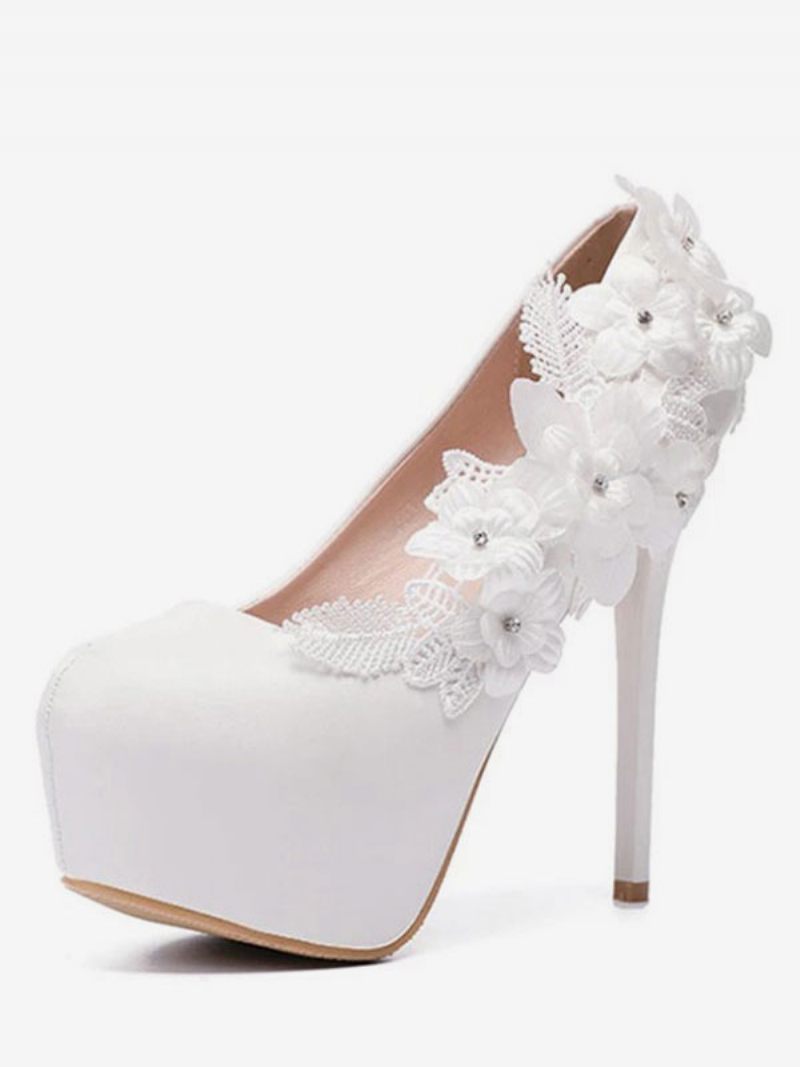 Naisten Flower Platform Stiletto Heel -morsiuspumput