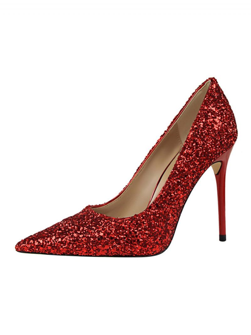 Naisten Glitter Evening Pumps -tanssikengät - Punainen