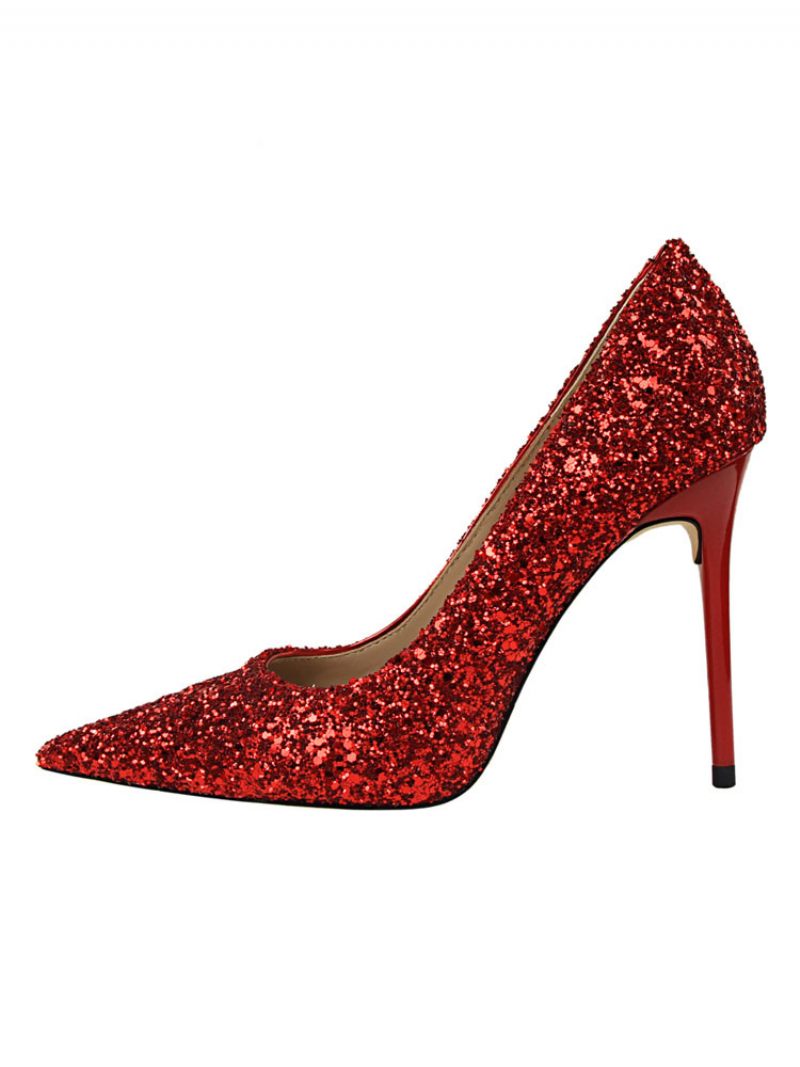 Naisten Glitter Evening Pumps -tanssikengät - Punainen