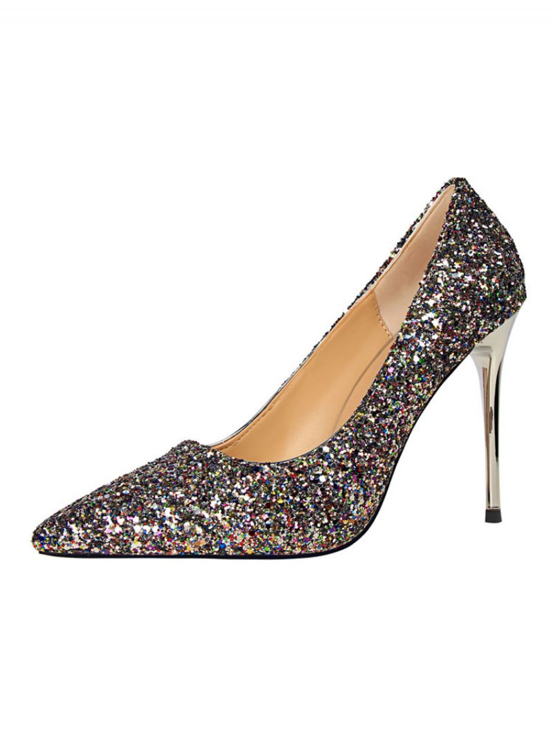 Naisten Glitter Evening Pumps -tanssikengät - Kahviruskea