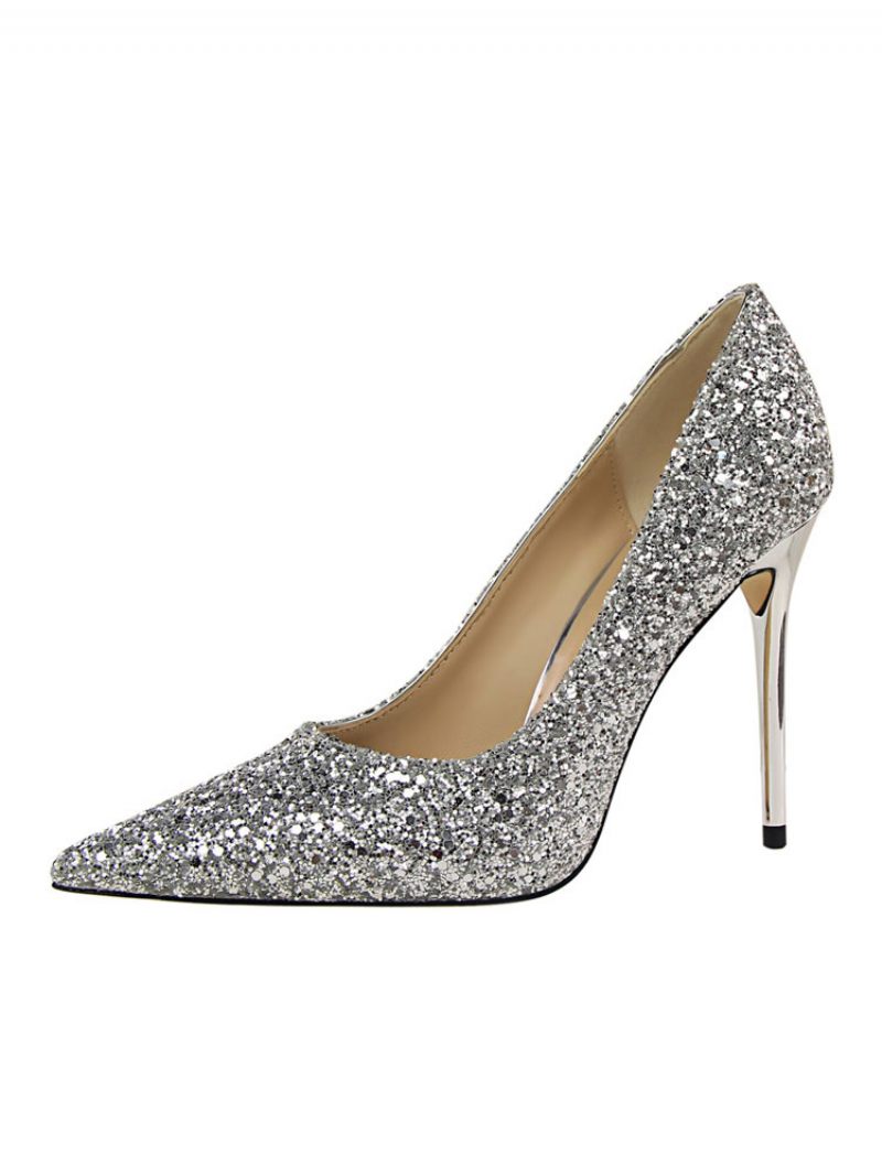 Naisten Glitter Evening Pumps -tanssikengät - Hopea