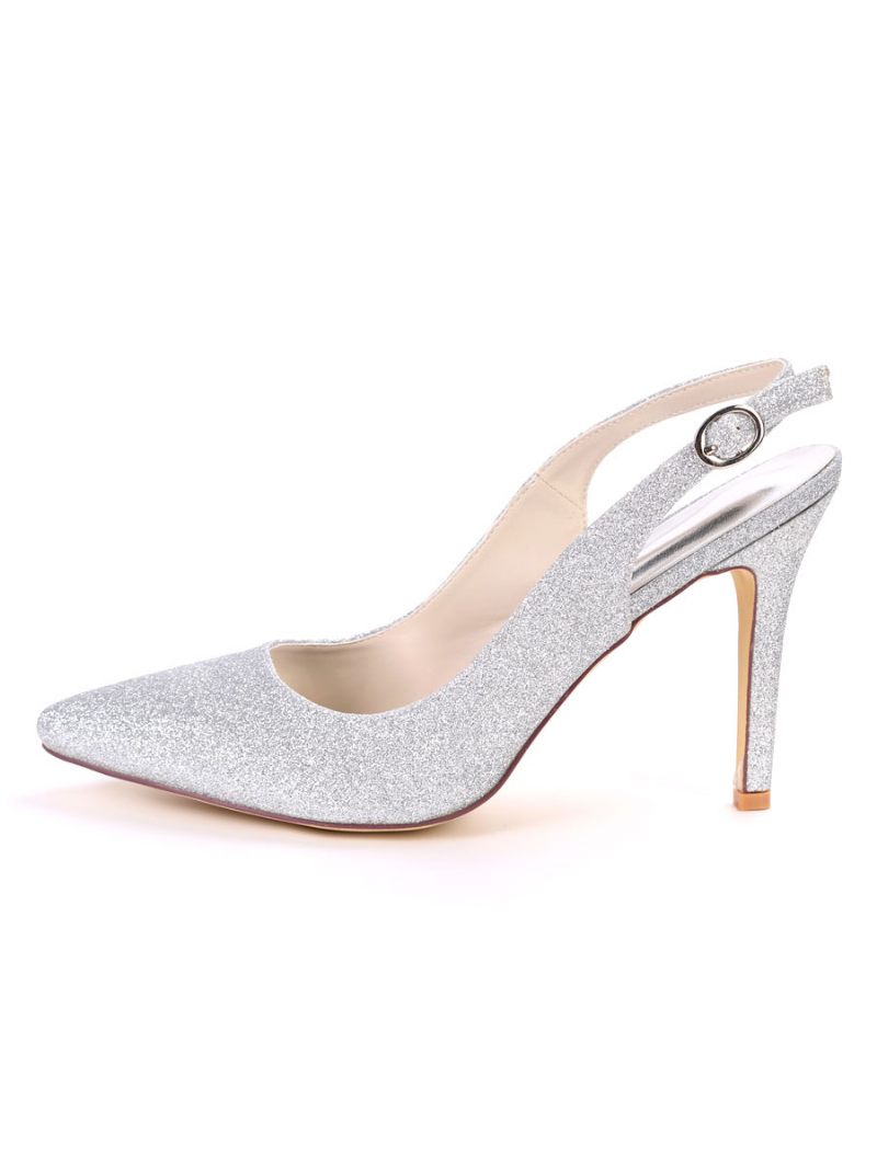 Naisten Glitter Slingback Heeled Prom Pumput - Hopea