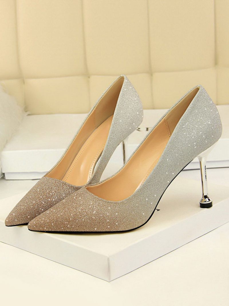 Naisten Glitter Stiletto Heel Pumps -kengät - Kulta