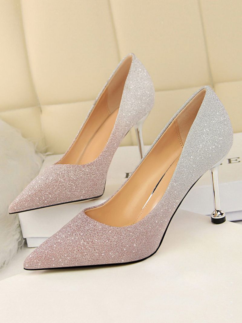 Naisten Glitter Stiletto Heel Pumps -kengät - Pink