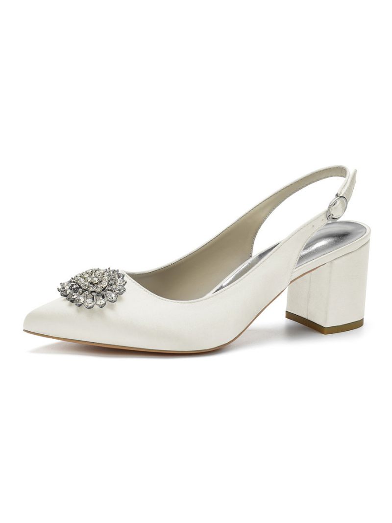 Naisten Matalakorkoiset Slingback-morsiuspumput - Norsunluu