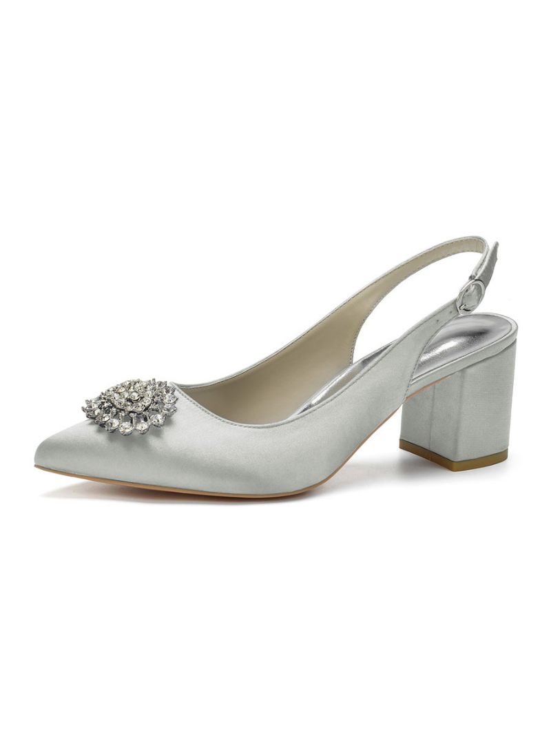 Naisten Matalakorkoiset Slingback-morsiuspumput - Hopea