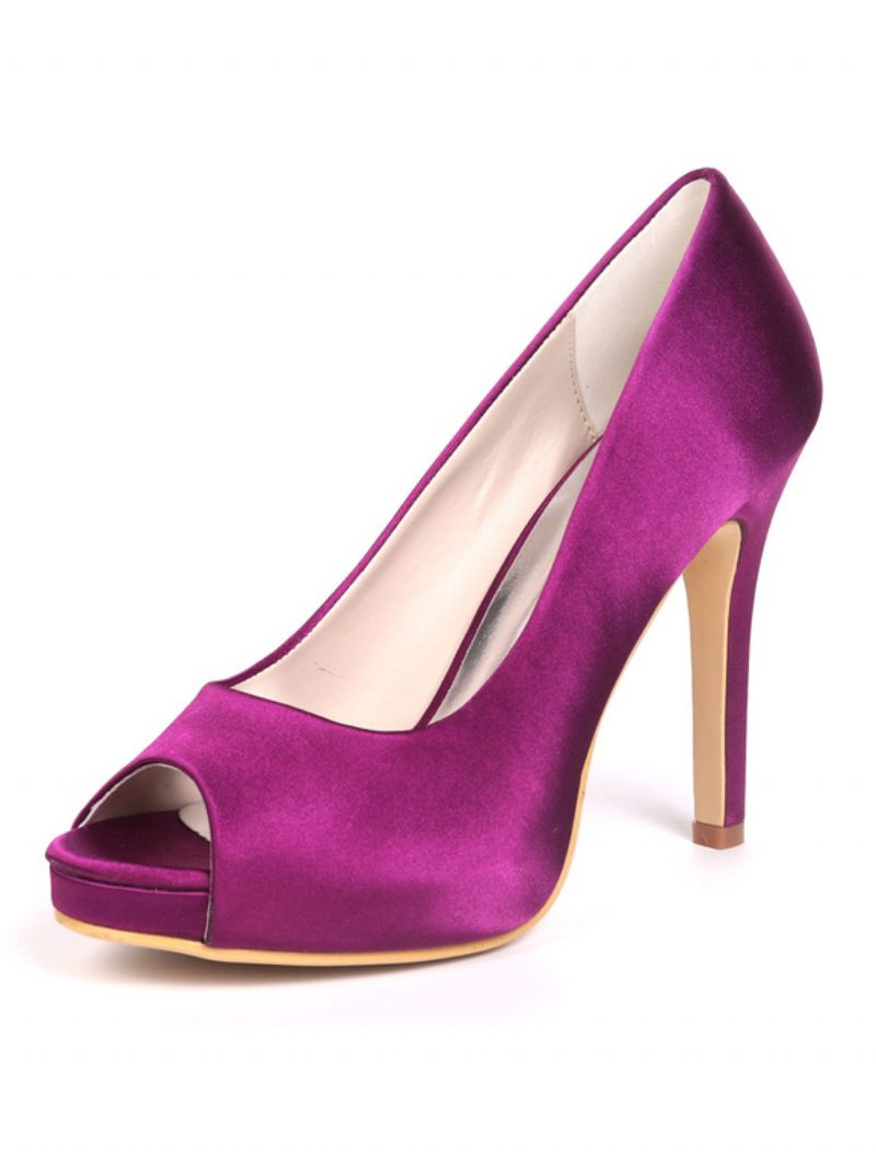 Naisten Peep Toe Stiletto Heel -hääpumput Alustalla - Purppura