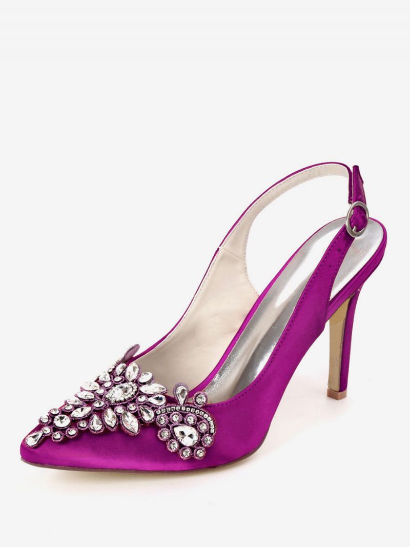 Naisten Strassit Morsiuskengät Slingback-korkokengät - Purppura