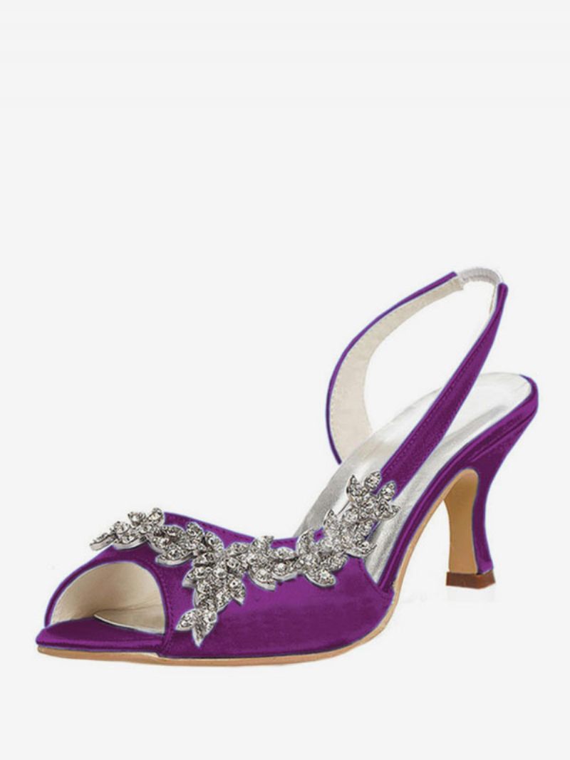 Naisten Strassit Slingback Hääpumput - Purppura