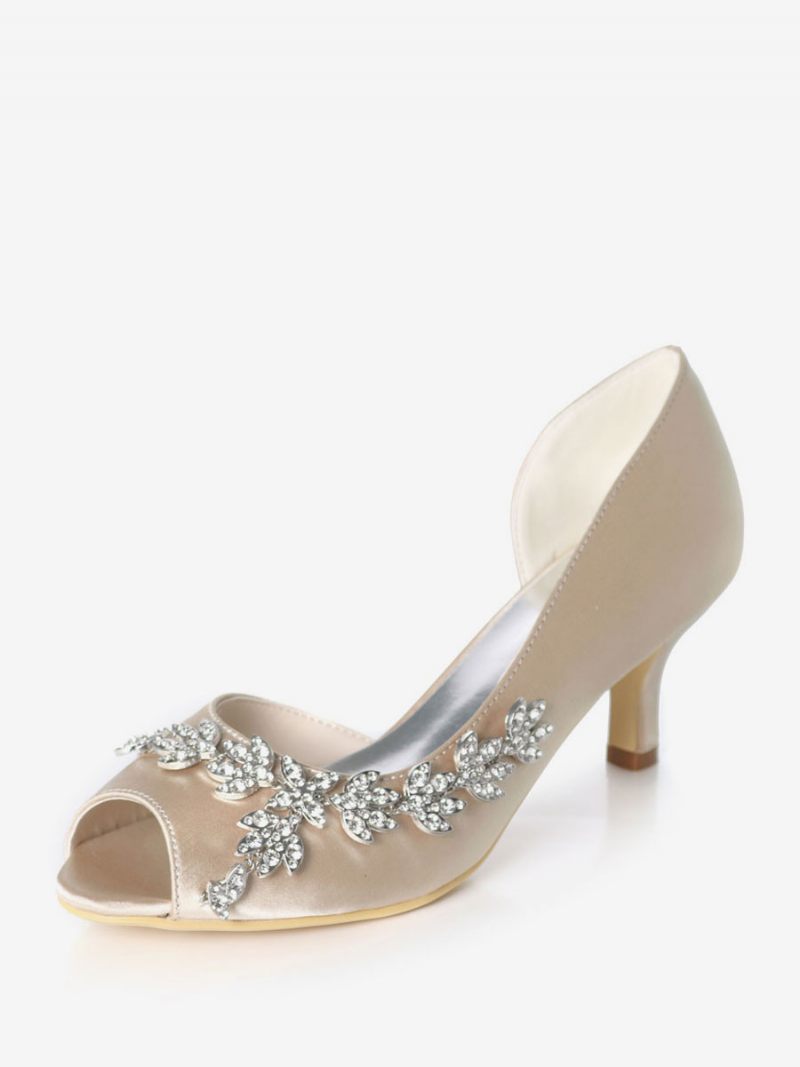 Naisten Tekojalokivi Dorsay Bridal Pumps Kitten Heel