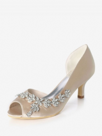 Naisten Tekojalokivi Dorsay Bridal Pumps Kitten Heel