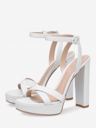 Platform Korkeakorkoiset Sandaalit Naisten Paksut Korkokengät Avokärkiset Slingback Block Heel