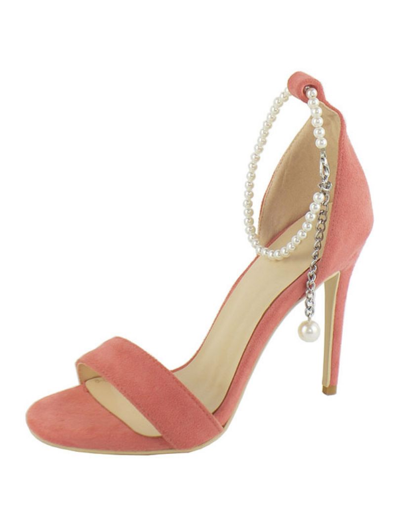 Salmon Ankle Strap Heels Stiletto Prom Heel Sandaalit Naisille - Lohi