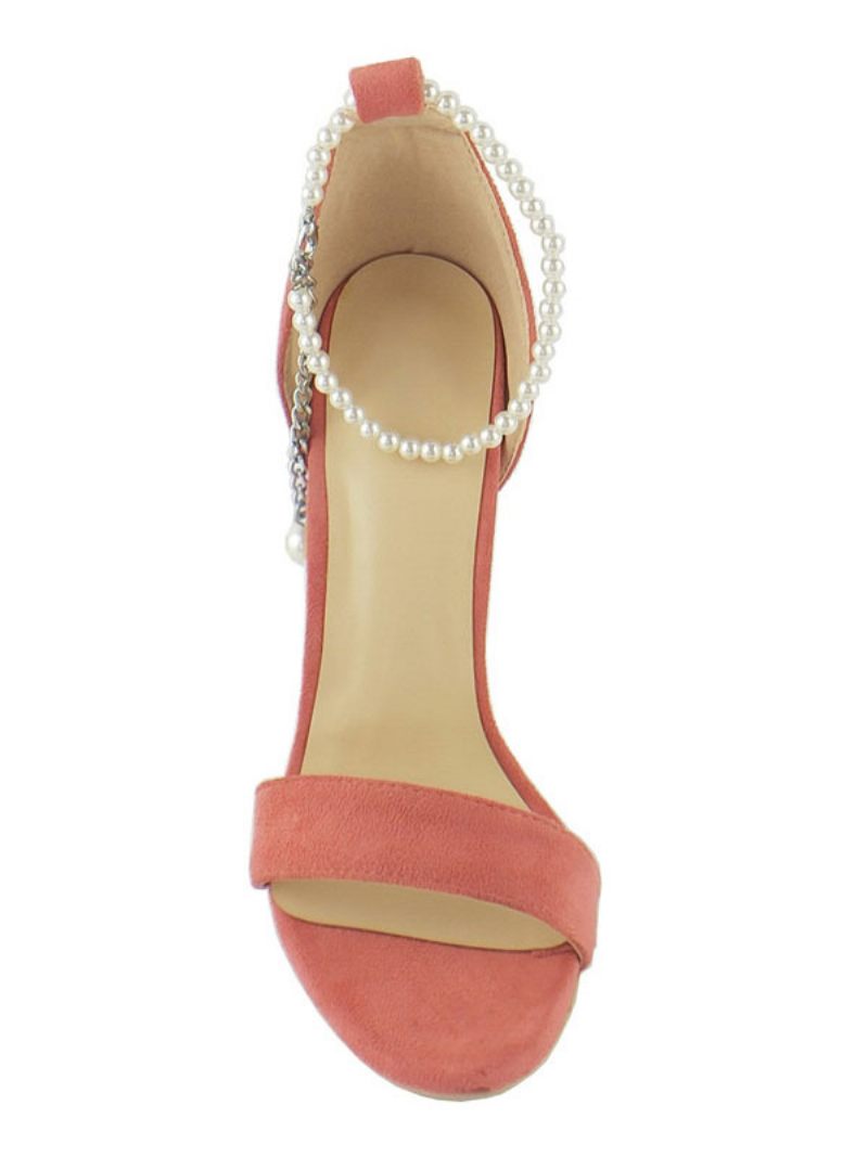 Salmon Ankle Strap Heels Stiletto Prom Heel Sandaalit Naisille - Lohi