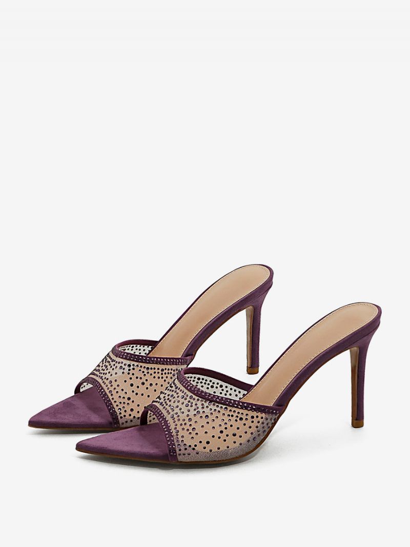 Naisten Korkokenkiä Sandaalit Teräväkärkinen Stiletto-korko Micro Suede Päällinen - Purppura