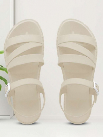 Naisten Slide Sandaalit Ecru White Strappy Vapaa-ajan Sandaalikengät