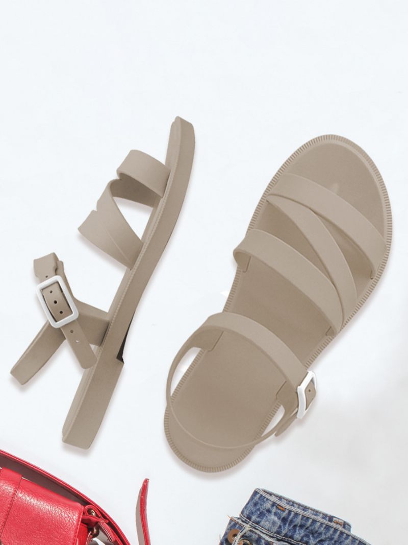 Naisten Slide Sandaalit Ecru White Strappy Vapaa-ajan Sandaalikengät - Samppanja