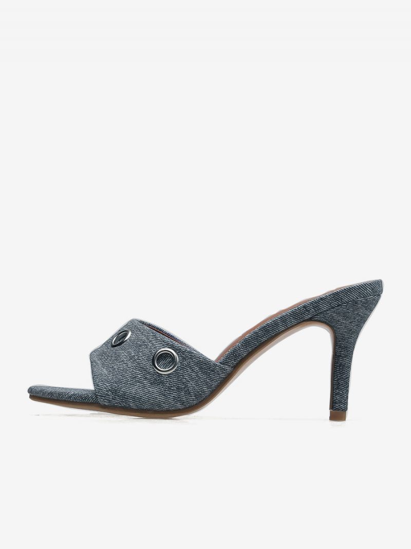 Naisten Slingbacks Stiletto Heel Canvas Muulit Vaalea Taivaansininen - Vaalea Taivaansininen