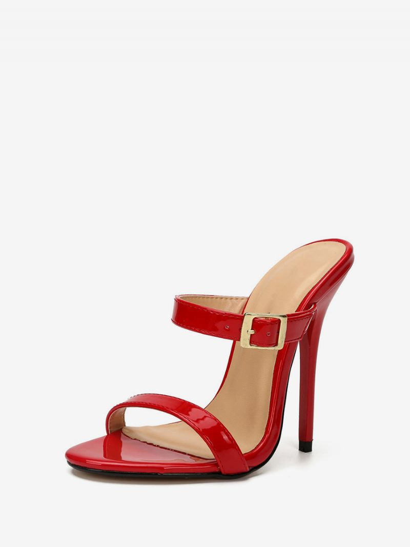 Valkoiset Sandaalitossut Naisten Korkeakorkoiset Stiletto-sandaalikengät - Ture Red