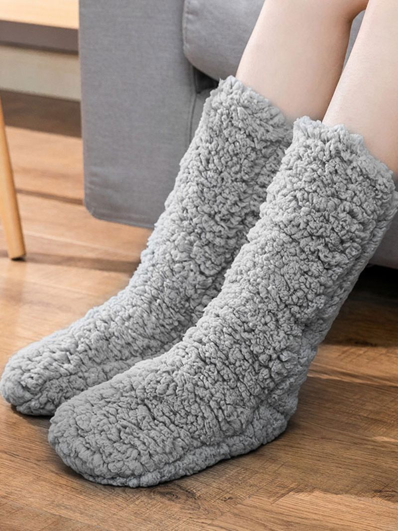 Mustat Sukat Korkealaatuiset Pörröinen Neule Talvi Paksu Lämmin Kodikas Fuzzy Calcetines Felpa Floor Invierno Naisten