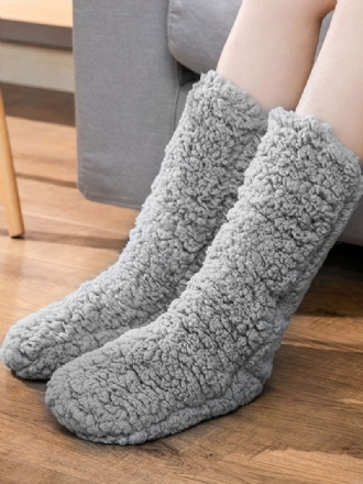 Mustat Sukat Korkealaatuiset Pörröinen Neule Talvi Paksu Lämmin Kodikas Fuzzy Calcetines Felpa Floor Invierno Naisten