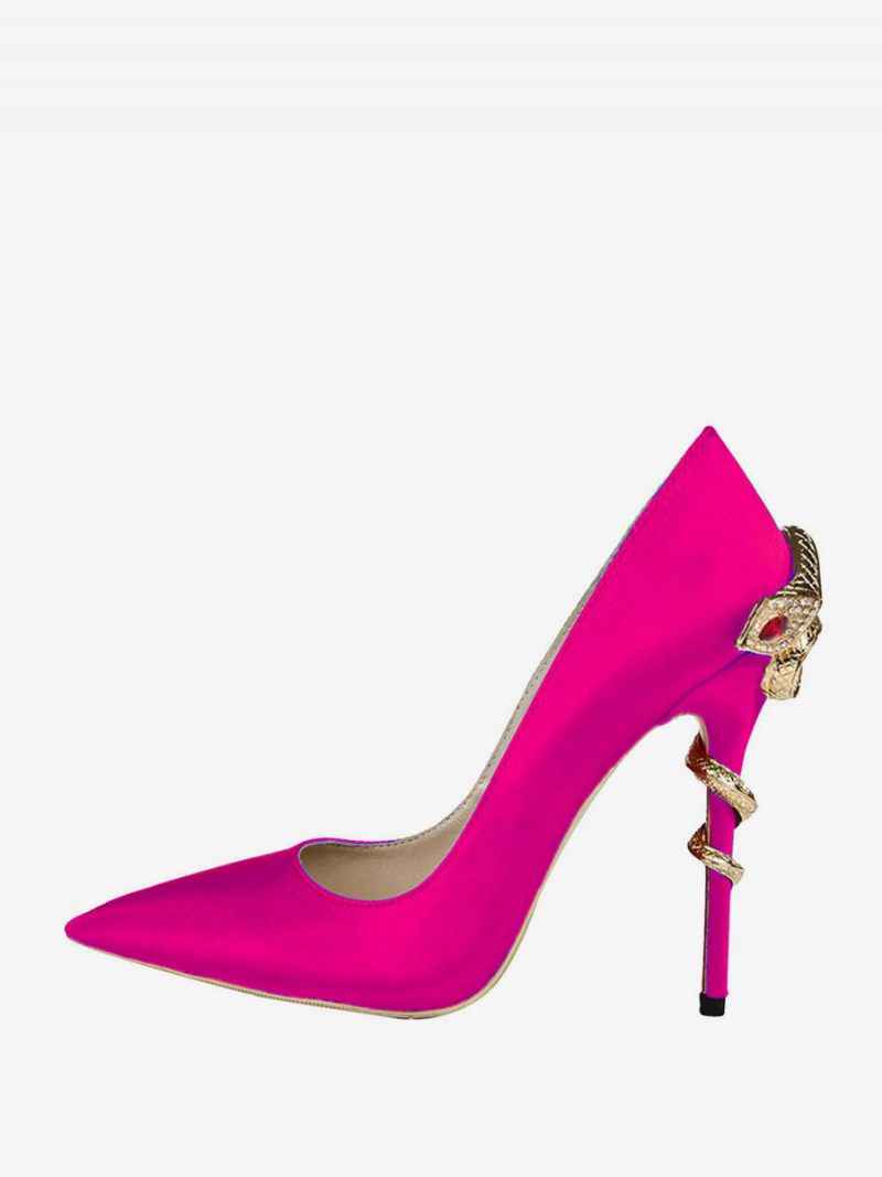 Naisten Snake Heels -iltapumput Satiinista - Rose