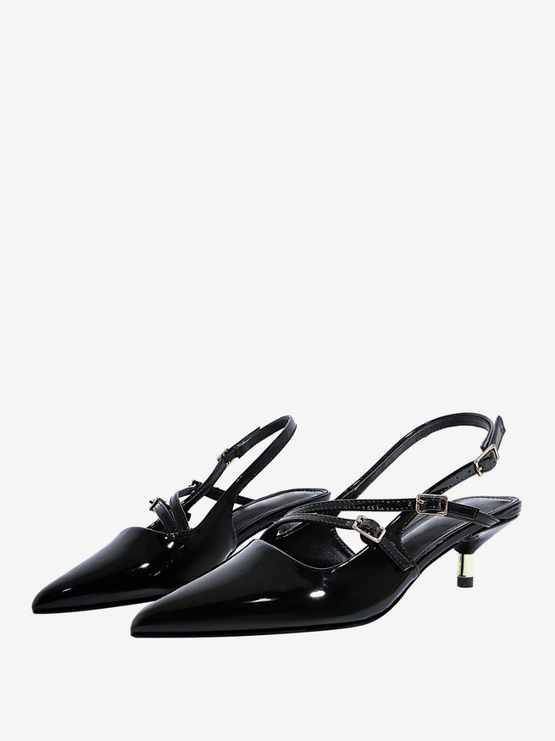 Kitten Heek Pumps Black Slingback -kärkikengät Naisille