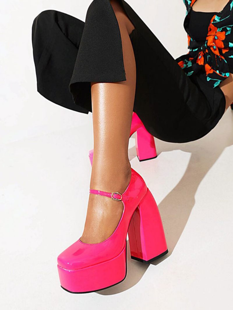 Naisten Alusta Mary Jane Pumps Chunky Heel - Ruusu