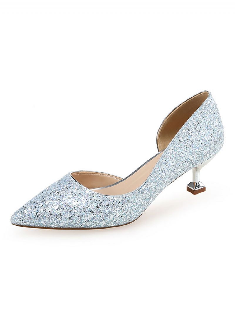 Naisten Glitter Kitten Heels -teräväkärkiset Iltapumput