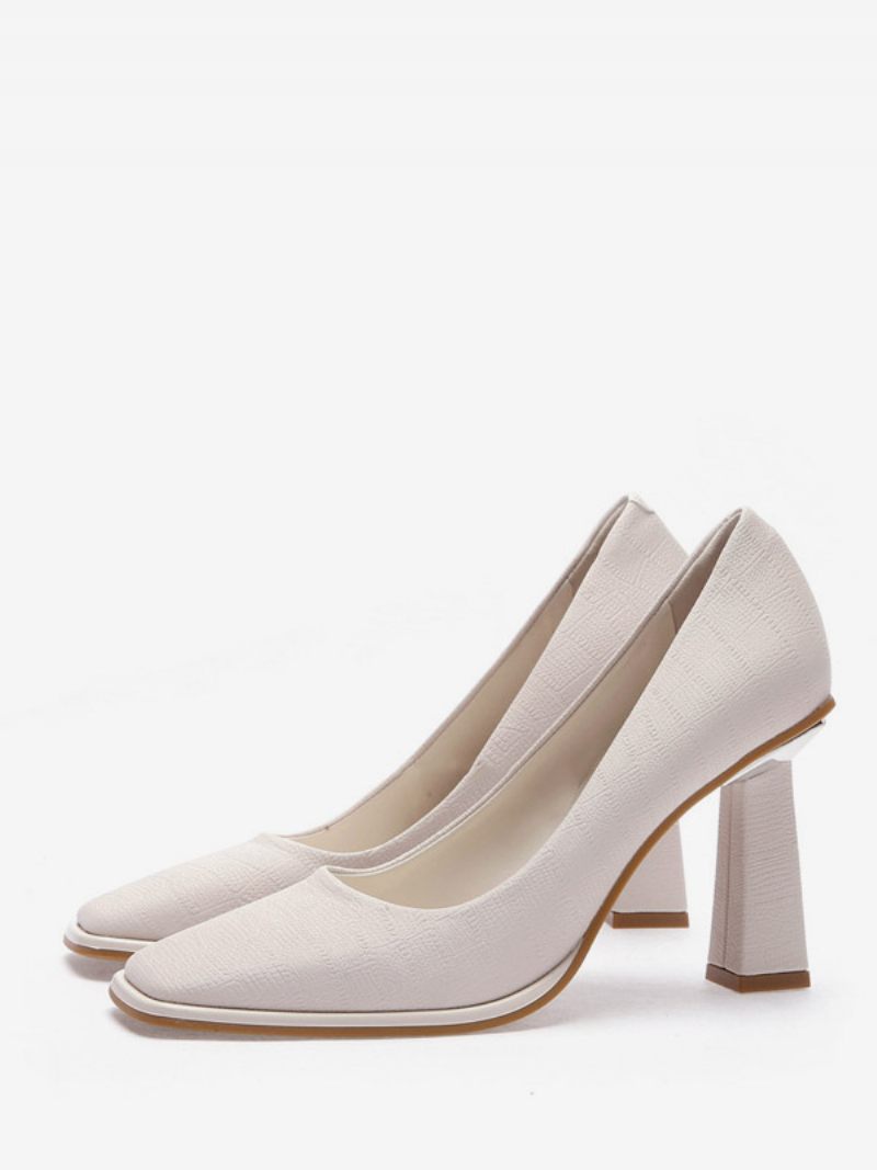 Naisten Korkokengät Chic Square Toe Pumps Chunky Heel Pu-nahkaa