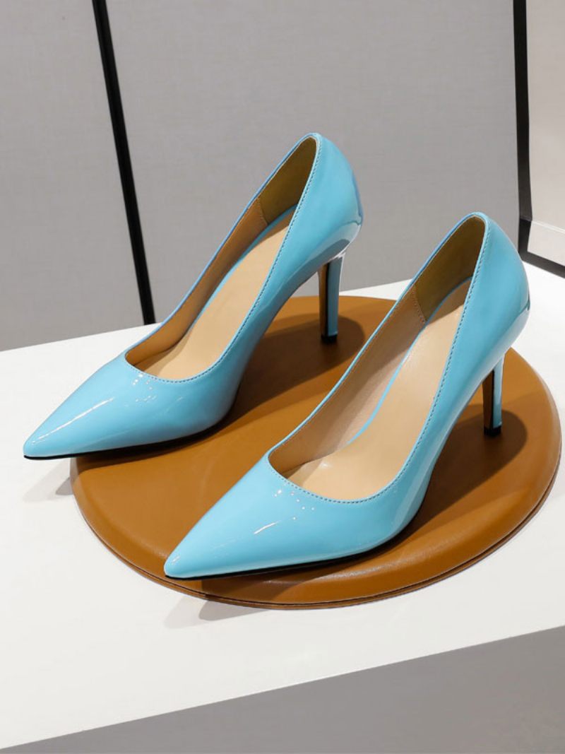 Naisten Korkokengät Matalat Topit Stiletto Heel Pumps Patent Pu Päällinen - Aqua