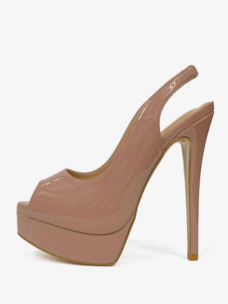 Naisten Korkokengät Peep Toe Platform Stiletto Heel Pumps - Kameli