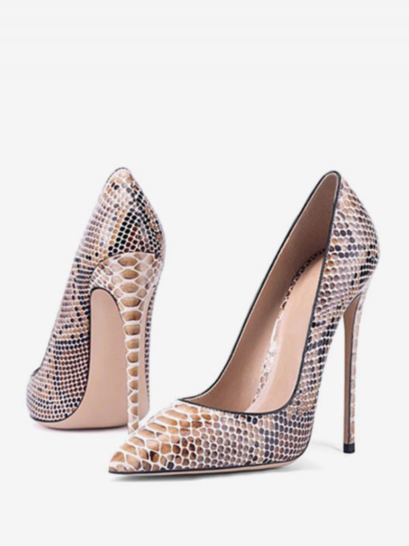 Naisten Korkokengät Teräväkärkinen Snake Print Stiletto Heel Pumps