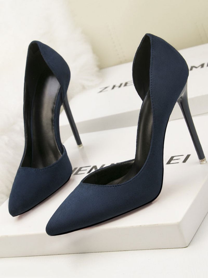 Naisten Korkokengät Teräväkärkiset Stiletto Heel Chic Mokkanahkainen Royal Blue Sexy Heels