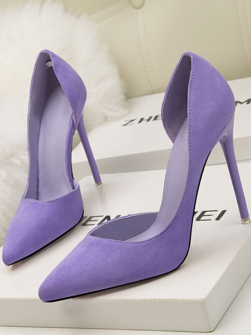 Naisten Korkokengät Teräväkärkiset Stiletto Heel Chic Mokkanahkainen Royal Blue Sexy Heels - Violetti