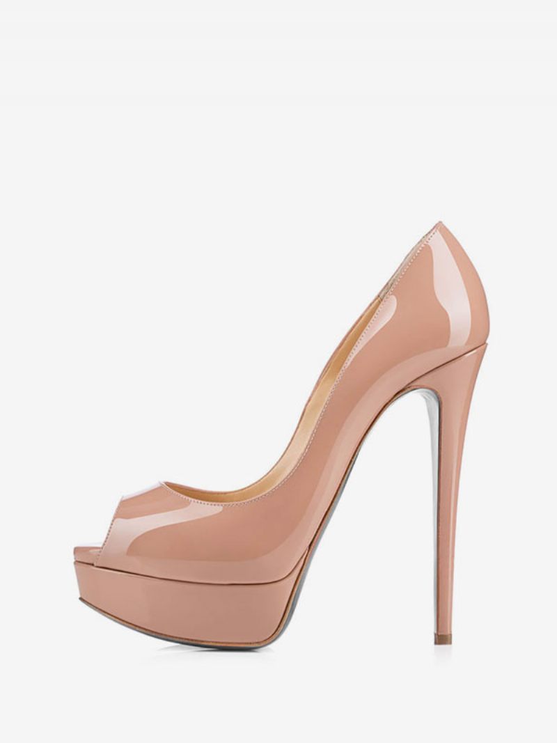 Naisten Musta Peep Toe Heels Platform Stiletto Heel Pumps Seksikäs Kengät - Keltainen / Punainen