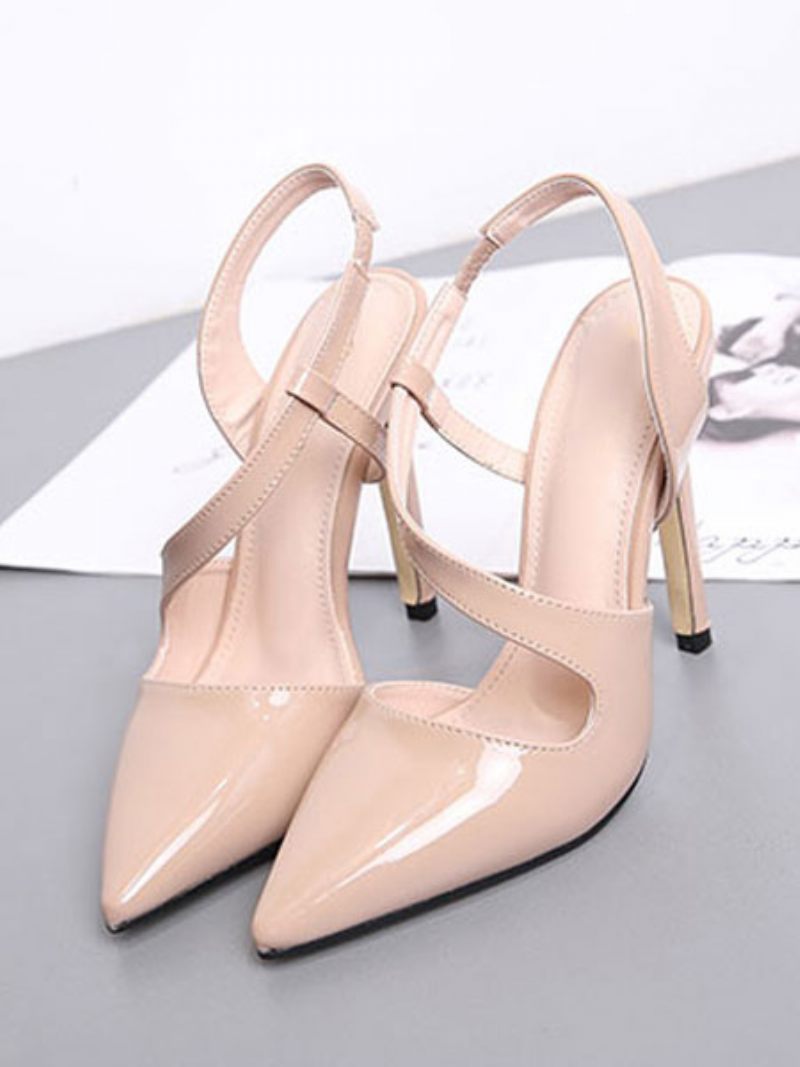 Naisten Slingback Heels Teräväkärkinen Stiletto High Prom Heel Pumps Nude - Keltainen / Punainen