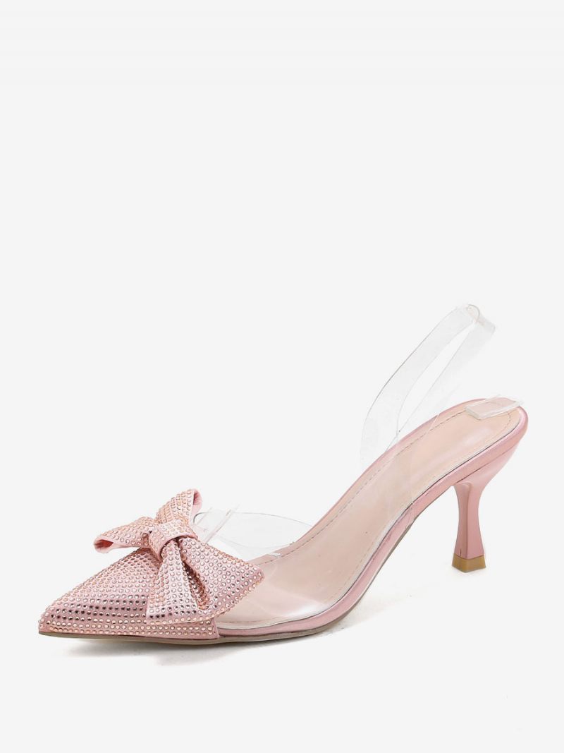 Naisten Strassit Slingback Korkokengät Läpinäkyvä Stiletto Heel Hopea Pumput Pvc Päällinen - Samppanja