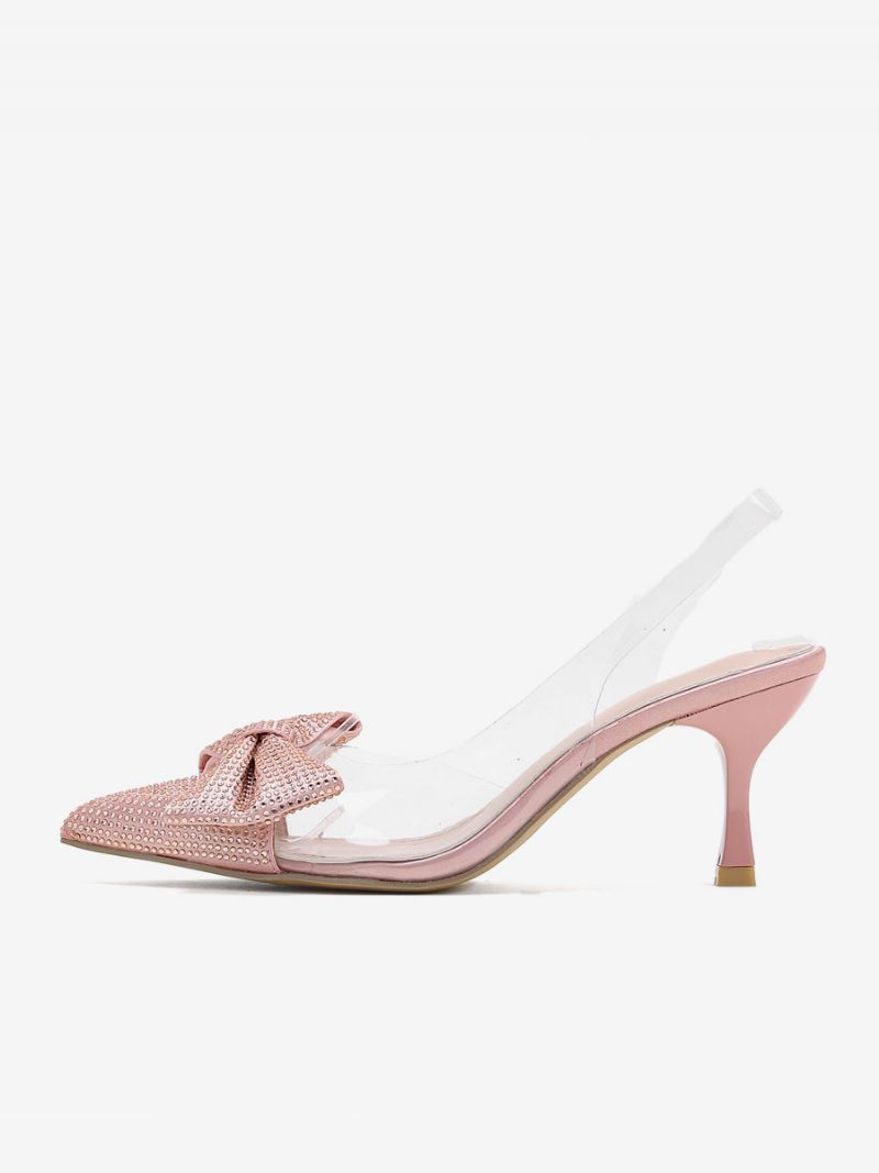 Naisten Strassit Slingback Korkokengät Läpinäkyvä Stiletto Heel Hopea Pumput Pvc Päällinen - Samppanja