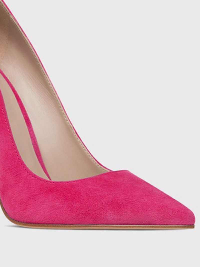 Naisten Teräväkärkinen Stiletto Prom Heel Pumps Faux Suede Nahka - Ruusu