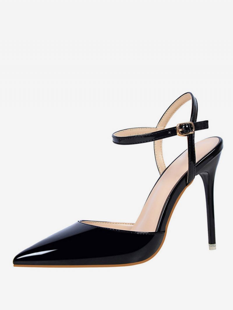 Nude-korkokengät Teräväkärkiset Slingback-pumput Naisille - Musta