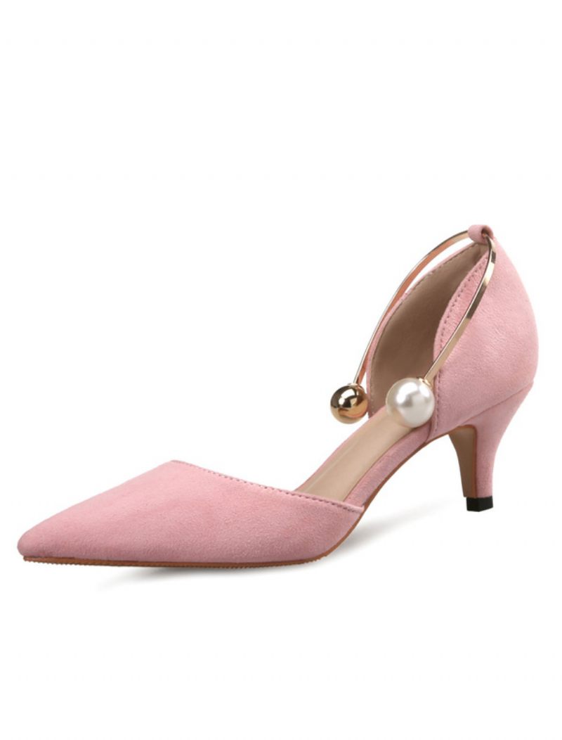 Turkoosi Kitten Heel D'orsay -pumput Helmillä Naisille - Pink