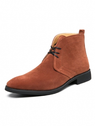 Miesten Lace Up Desert Ankle Faux Suede Leather Chukka-saappaat