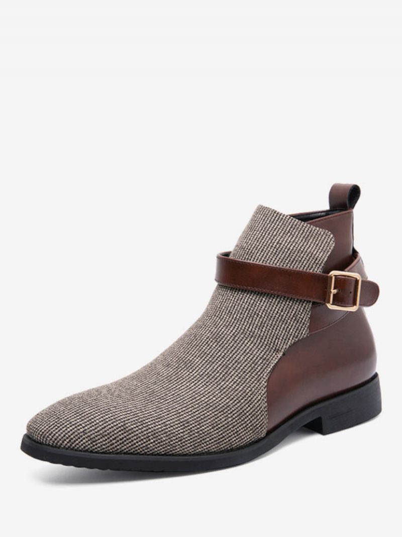 Miesten Saappaat Chukka Pu-nahkainen Jodhpur-saappaat Solki - Beige