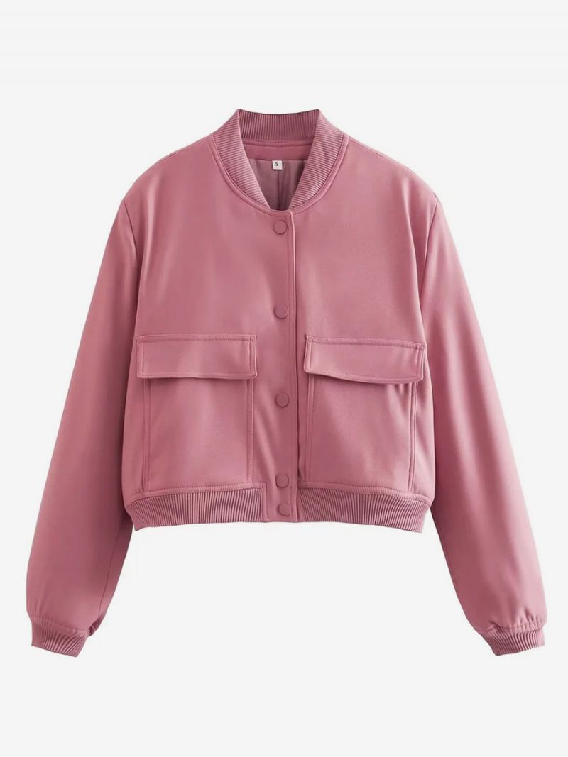 Bomber-takki Casual Street Wear Varsity-takki Naisille - Pink