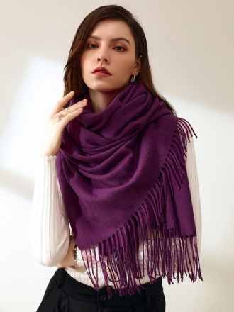 Naisten Huivi Viehättävä Fringe Fiber Purple