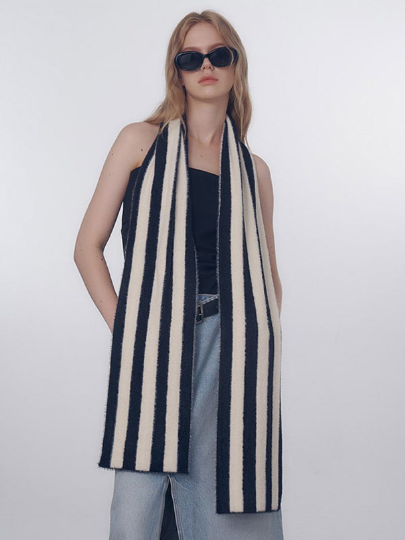 Vertical Stripes -huivi Daily Casual Naisten Huivit Syystalveen - Musta